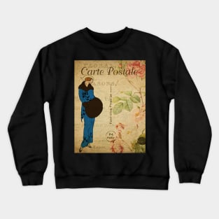 Vintage French Postcard Art Nouveau Crewneck Sweatshirt